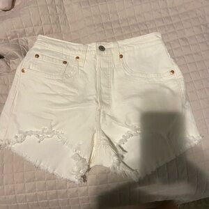 Levi's White 501 shorts